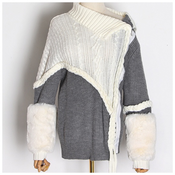 The Shelanna Faux Fur Accent Sweater - Picture 6 of 8